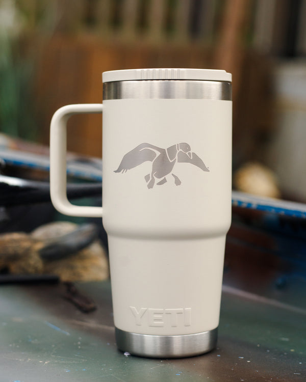 Duck Commander 20oz Taupe Icon Yeti Rambler Straw Mug