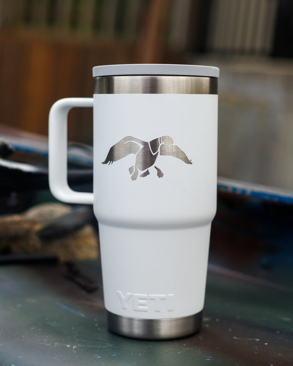 Duck Commander 20oz White Icon Yeti Rambler Straw Mug