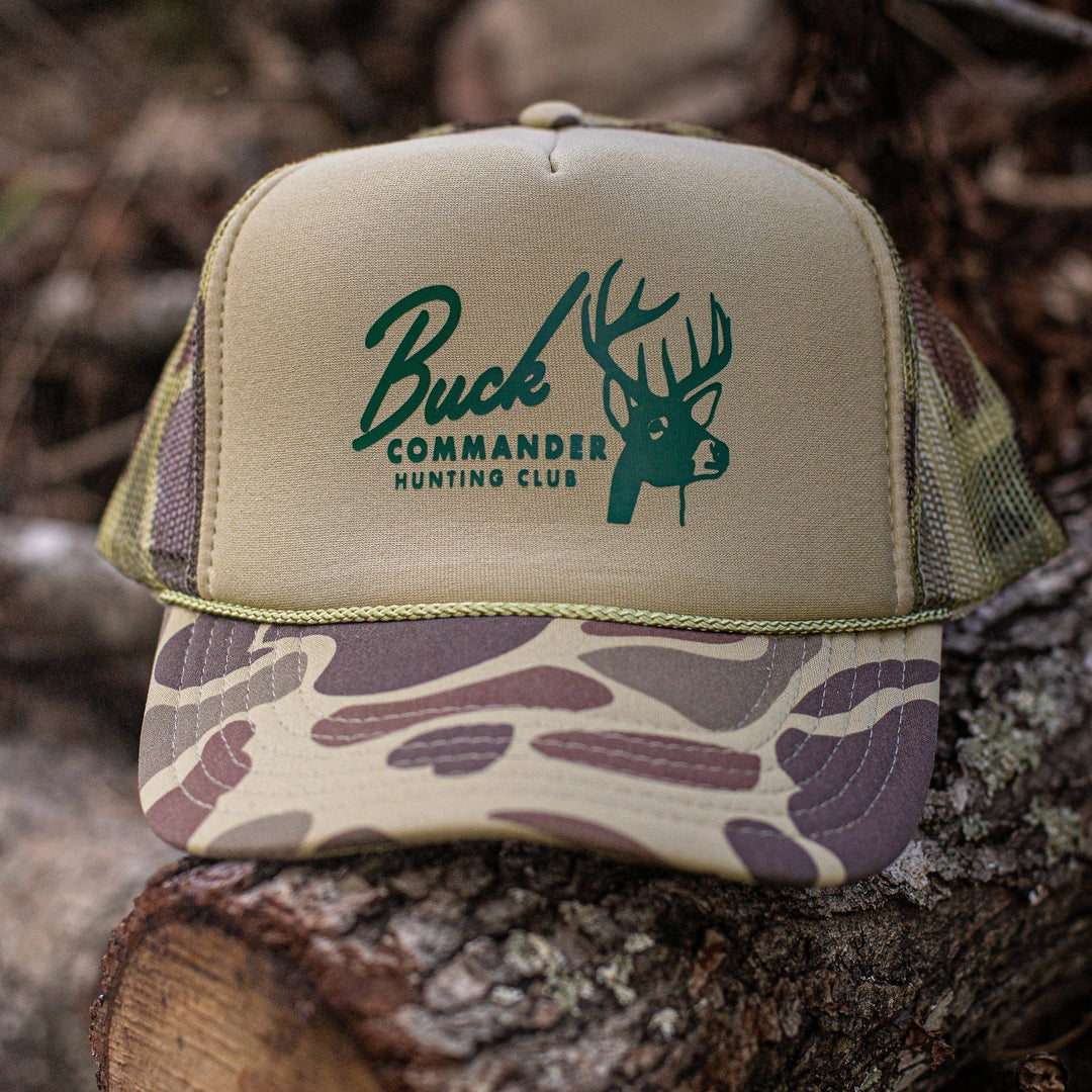 Buck Commander Vintage Logo Olive Camo Trucker Hat