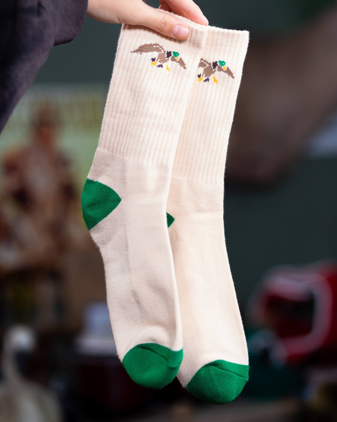Duck Commander x General Vintage Mallard Cream Crew Sock