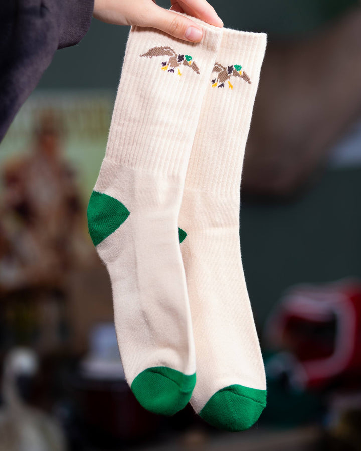 Duck Commander x General Vintage Mallard Cream Crew Sock