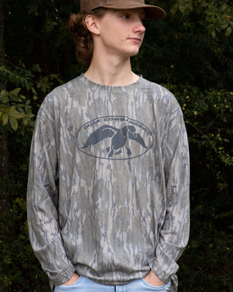 Duck Commander Mossy Oak Bottomland Washed Out Long Sleeve Tee