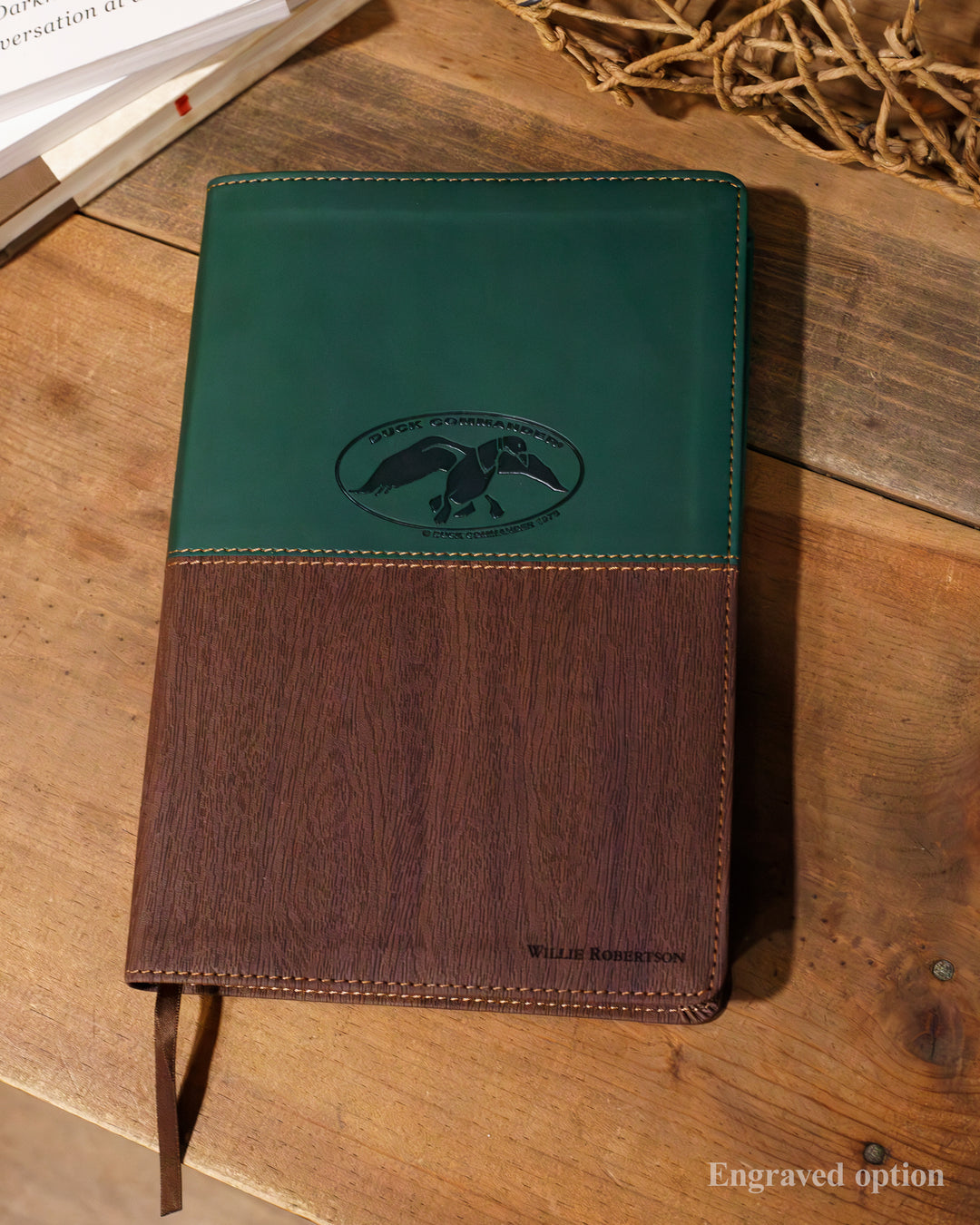 Duck Commander Faith and Family NKJV Bible (Olive/Brown Leather)