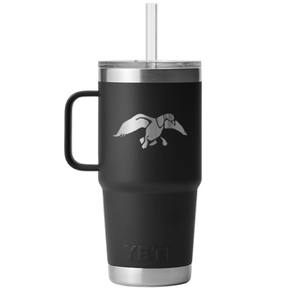 Duck Commander 25oz Black Icon Yeti Rambler with Straw