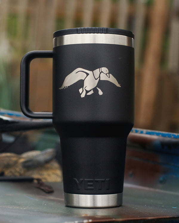 Duck Commander 30oz Black Icon Yeti Rambler Straw Mug