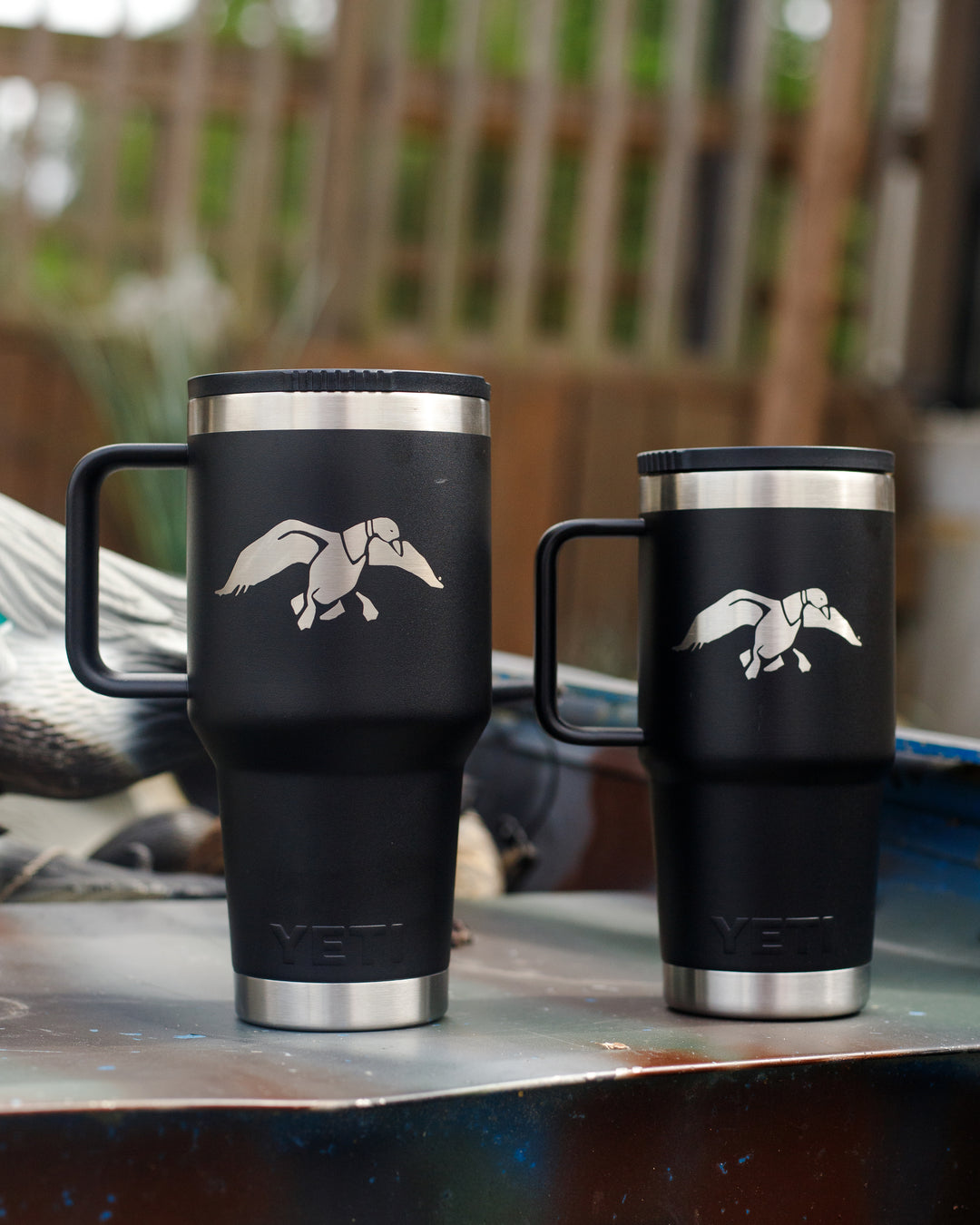 Duck Commander 20oz Black Icon Yeti Rambler Straw Mug