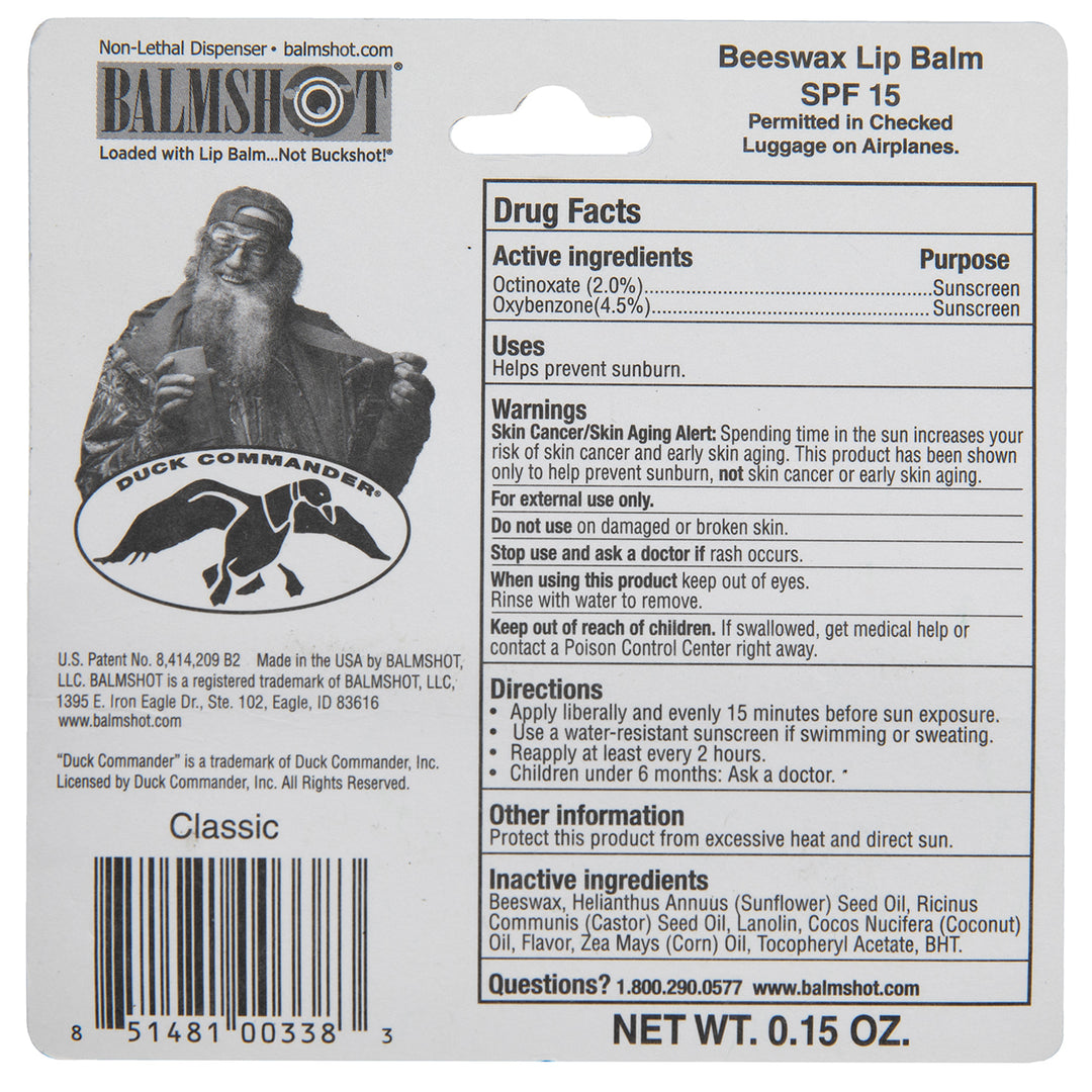 Duck Commander x Balmshot Beeswax Lip Balm SPF 15 Classic Flavor