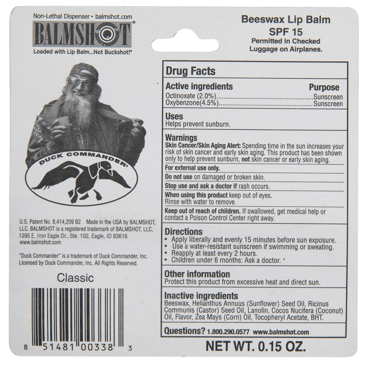 Duck Commander x Balmshot Beeswax Lip Balm SPF 15 Classic Flavor
