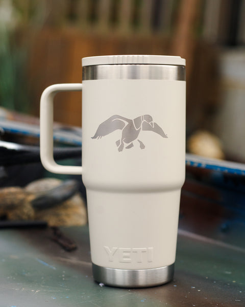 Duck Commander 20oz Taupe Icon Yeti Rambler Straw Mug