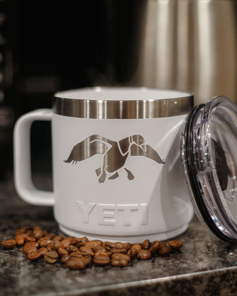 Duck Commander Icon 14oz White Yeti Rambler with Handle