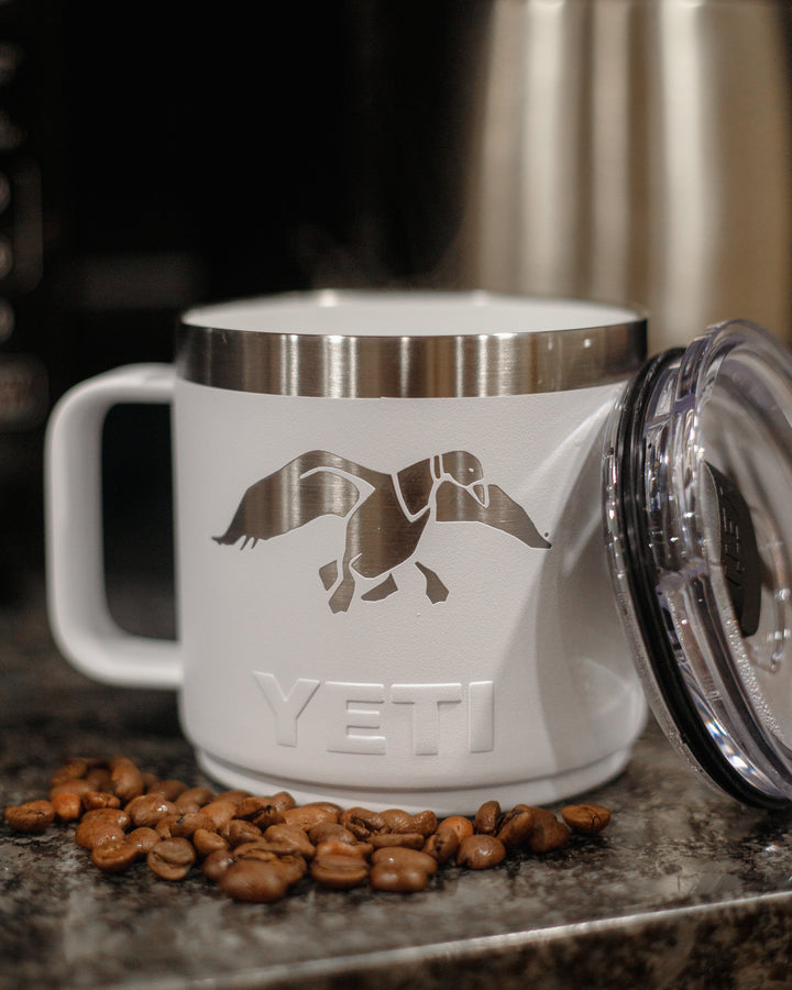 Duck Commander Icon 14oz White Yeti Rambler with Handle