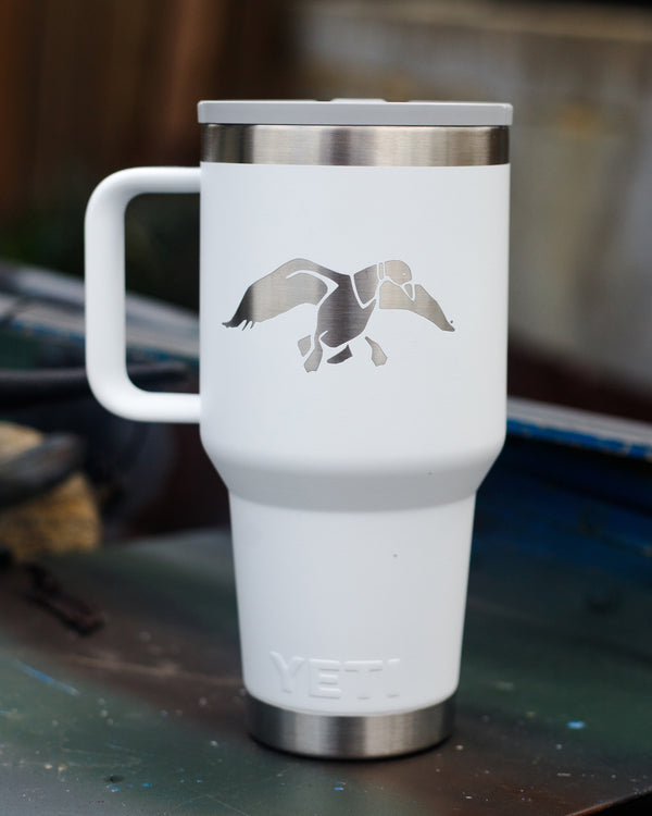 Duck Commander 30oz White Icon Yeti Rambler Straw Mug
