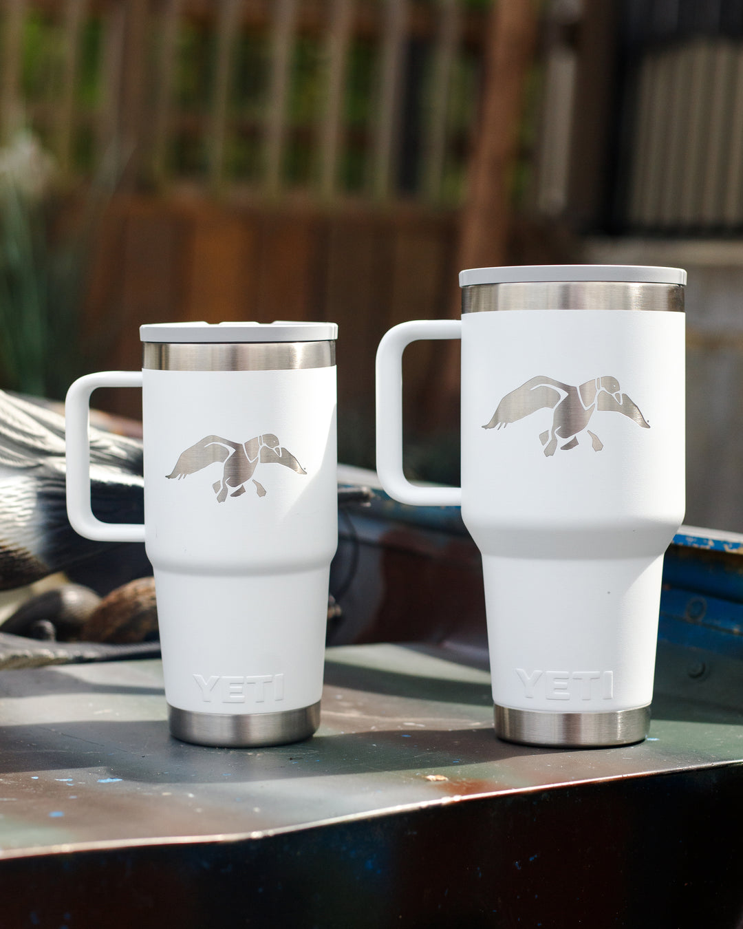 Duck Commander 20oz White Icon Yeti Rambler Straw Mug