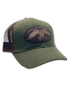 Duck Commander Olive Green Canvas Leather Patch Trucker Hat