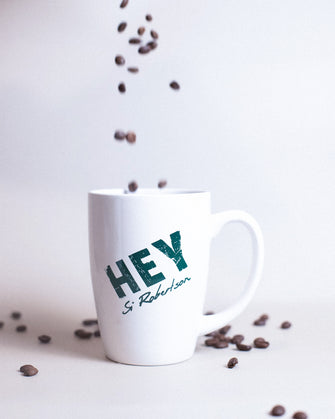 Hey White Latte Mug
