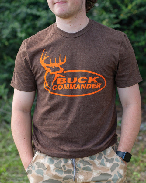 Buck Commander District Made Brown Heather Logo Tee