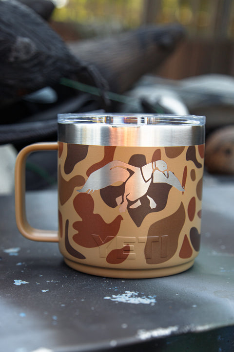 Duck Commander Icon 14oz Wetlands Camo Yeti Rambler with Handle