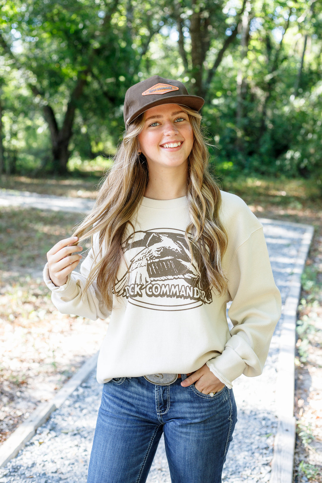 Duck Commander Cream Thermal Crewneck