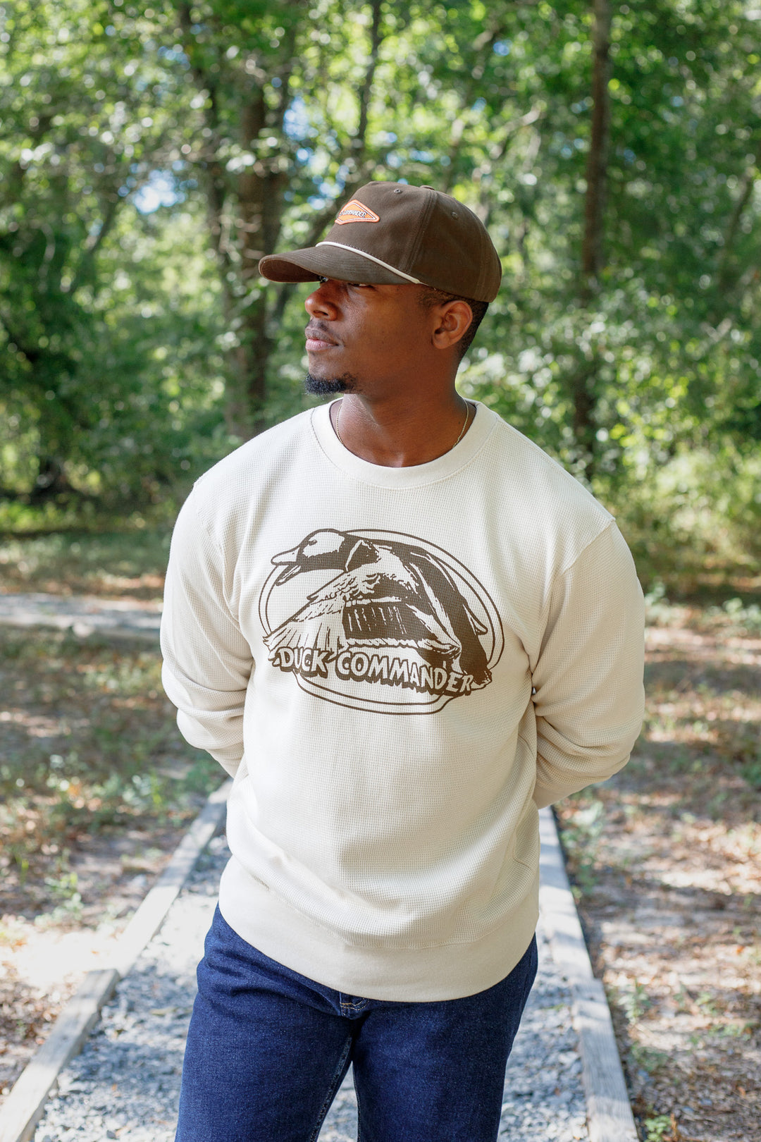 Duck Commander Cream Thermal Crewneck