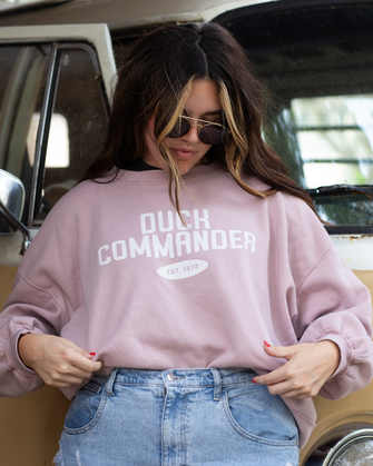 Duck Commander College Style Mauve Crewneck