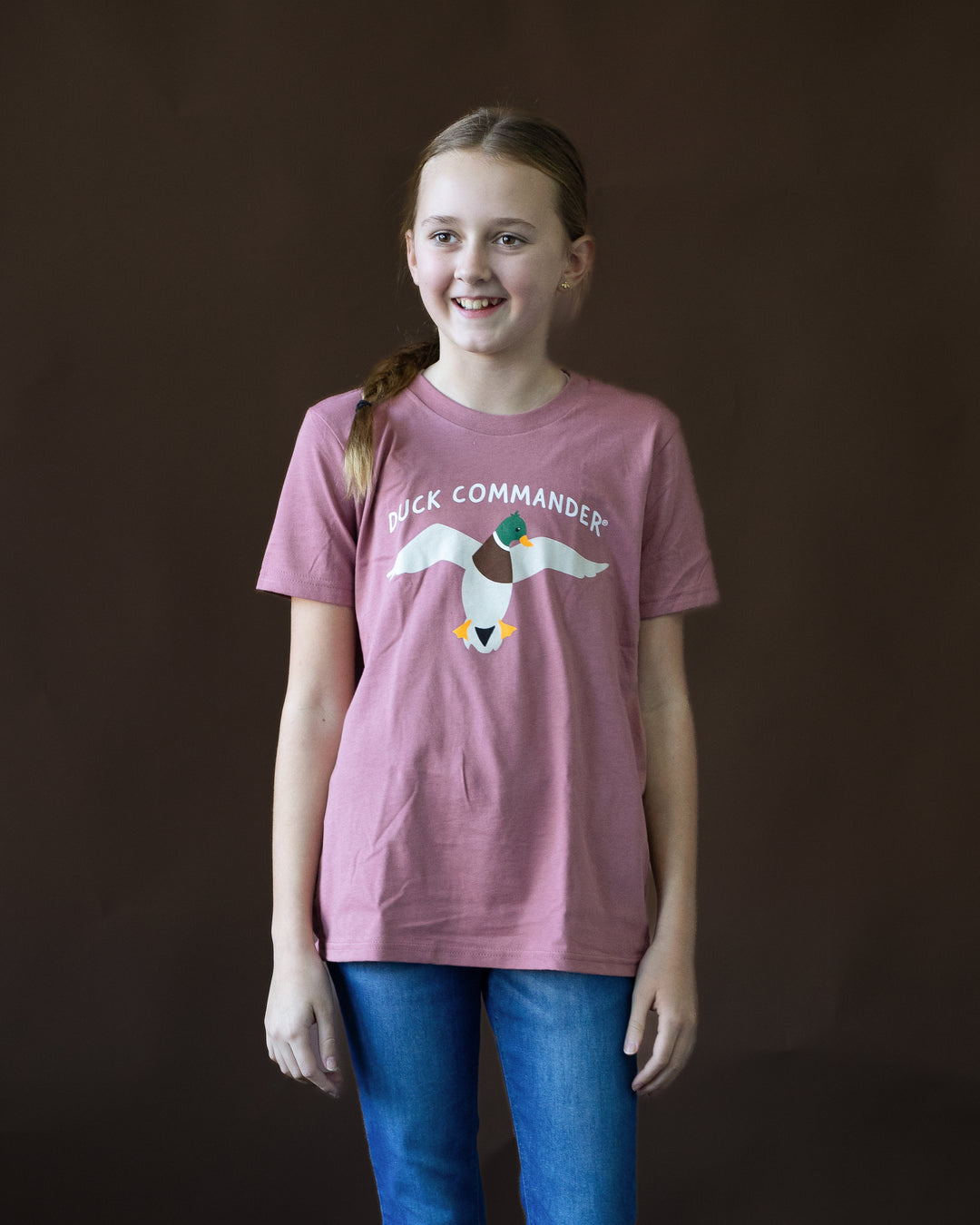 Duck Commander Heather Mauve Youth Logo Tee