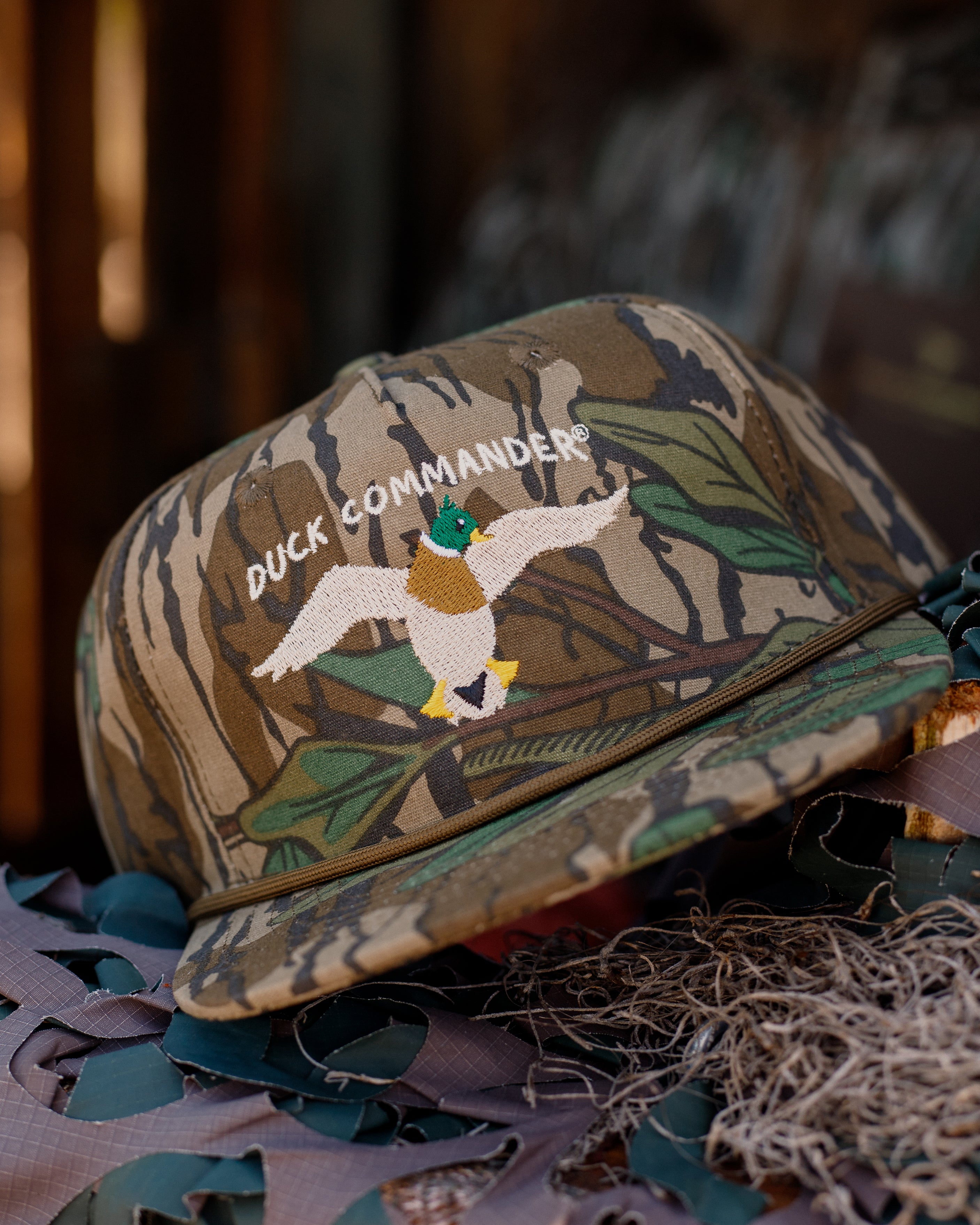 Duck Commander Throwback Mossy Oak Goat Rope YOUTH Hat