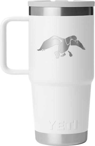 Duck Commander 20oz White Icon Yeti Rambler Straw Mug