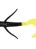 Fin Commander Curly Critter Black/Chartreuse 12 pack of bait