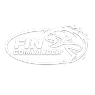 Fin Commander White Transfer Decal - 3.25" x 6.5"