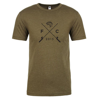 Fin Commander Military Green Fishing Rod T-Shirt
